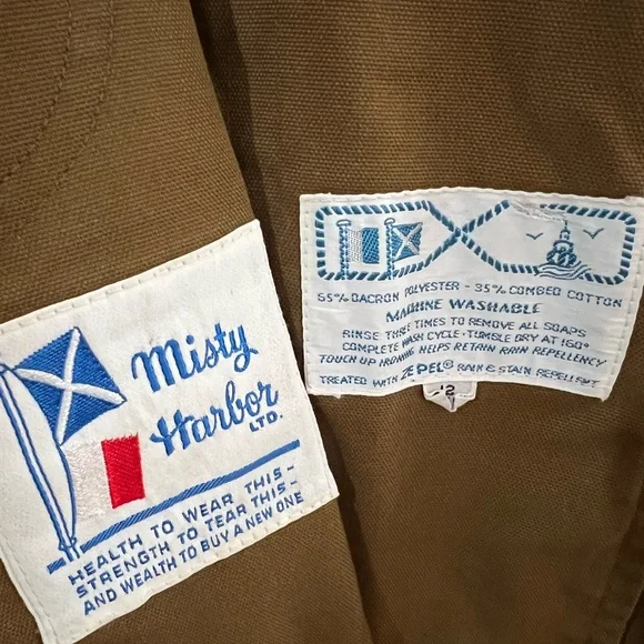 Vintage 70s A Line Trench Coat White Piping Indie Sleaze M - Picture 8 of 11